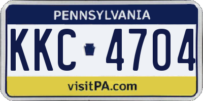 PA license plate KKC4704