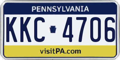 PA license plate KKC4706