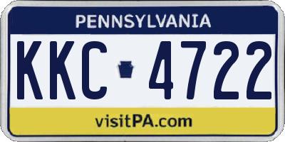 PA license plate KKC4722