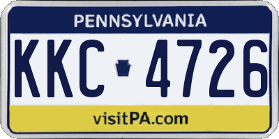 PA license plate KKC4726