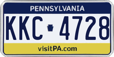 PA license plate KKC4728