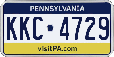 PA license plate KKC4729