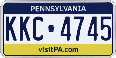 PA license plate KKC4745