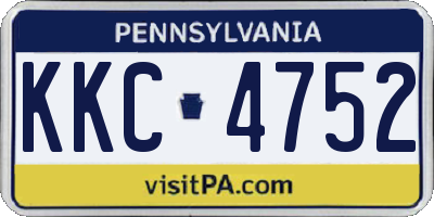 PA license plate KKC4752