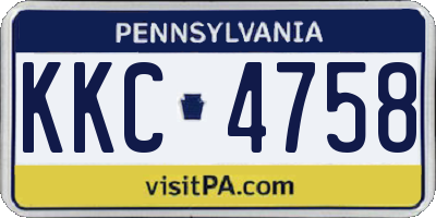 PA license plate KKC4758