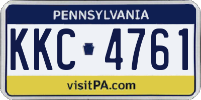 PA license plate KKC4761