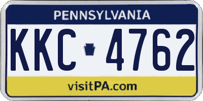 PA license plate KKC4762