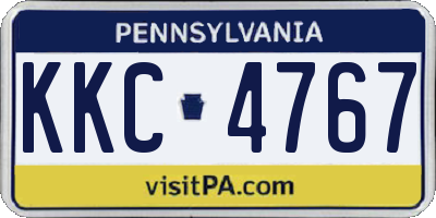 PA license plate KKC4767