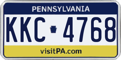 PA license plate KKC4768