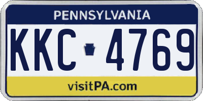 PA license plate KKC4769