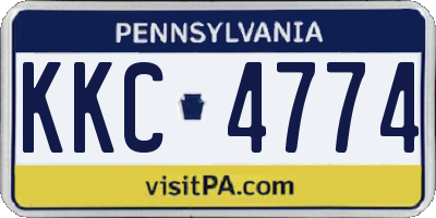 PA license plate KKC4774