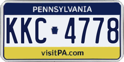 PA license plate KKC4778