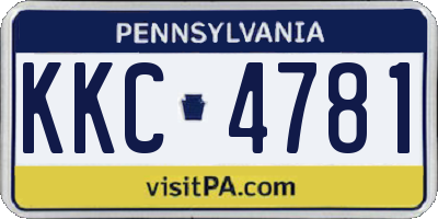 PA license plate KKC4781