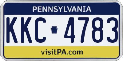 PA license plate KKC4783