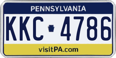 PA license plate KKC4786