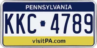 PA license plate KKC4789