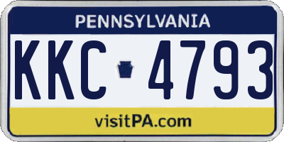 PA license plate KKC4793