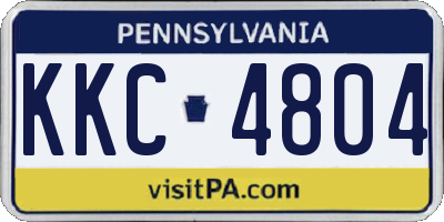 PA license plate KKC4804