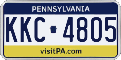 PA license plate KKC4805
