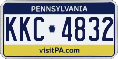 PA license plate KKC4832