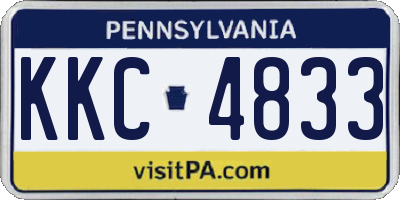 PA license plate KKC4833