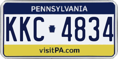 PA license plate KKC4834