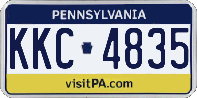 PA license plate KKC4835