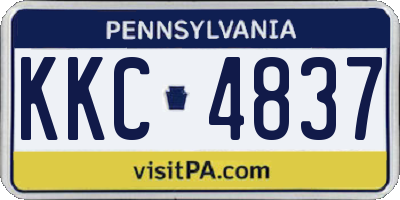 PA license plate KKC4837