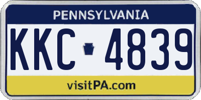 PA license plate KKC4839