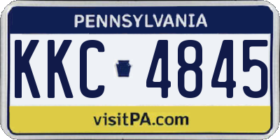 PA license plate KKC4845