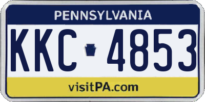 PA license plate KKC4853