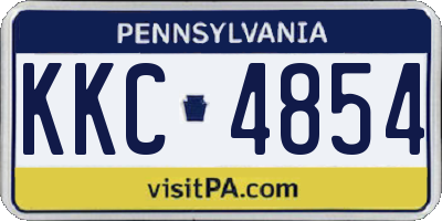 PA license plate KKC4854