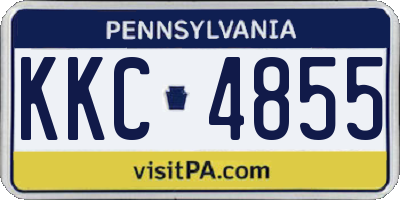 PA license plate KKC4855