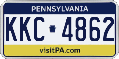 PA license plate KKC4862