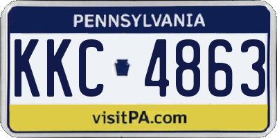 PA license plate KKC4863