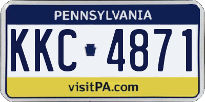 PA license plate KKC4871