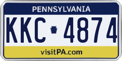PA license plate KKC4874