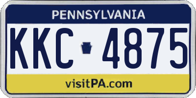 PA license plate KKC4875