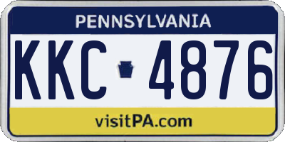 PA license plate KKC4876
