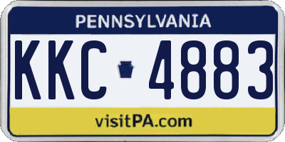 PA license plate KKC4883