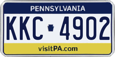 PA license plate KKC4902
