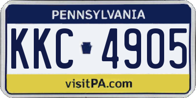 PA license plate KKC4905
