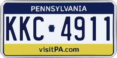 PA license plate KKC4911