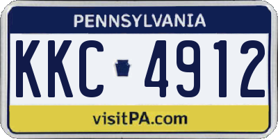 PA license plate KKC4912