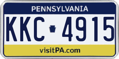 PA license plate KKC4915