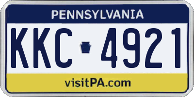PA license plate KKC4921