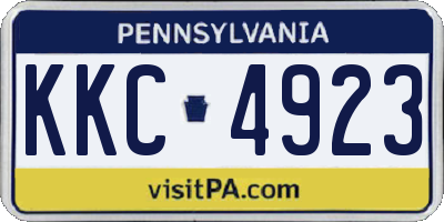 PA license plate KKC4923