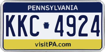 PA license plate KKC4924