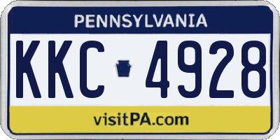 PA license plate KKC4928