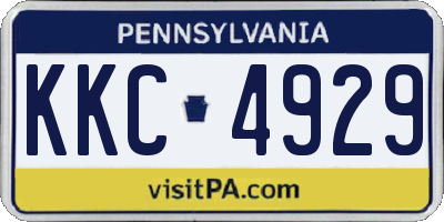 PA license plate KKC4929